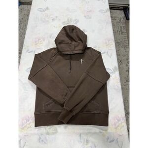 Three Nails Fleece Men's Hoodie Medium Deep Taupe Christian Cross Athleisure
